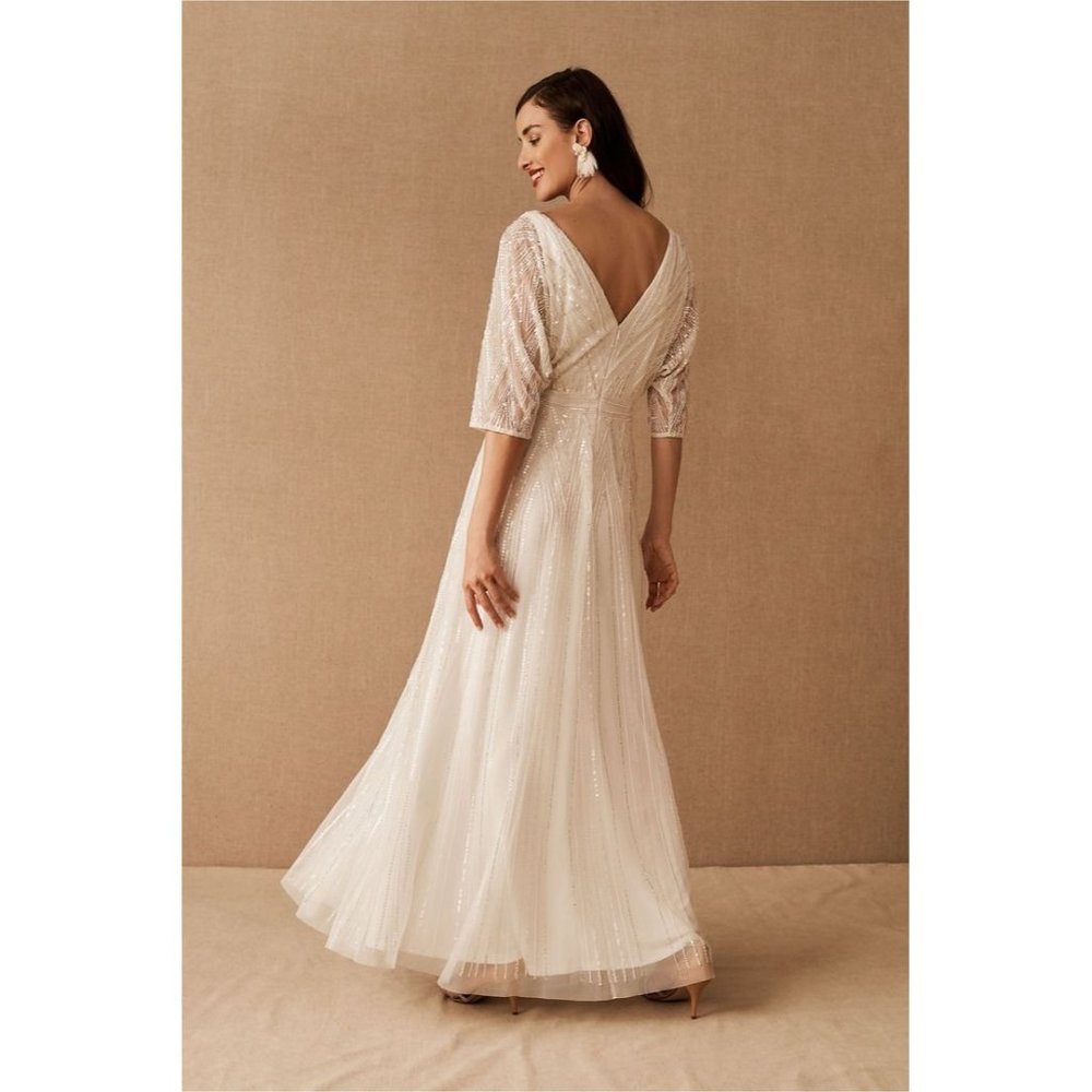 BHLDN Ellesmere Wedding Dress Size 4 Beaded - Picture 2 of 8